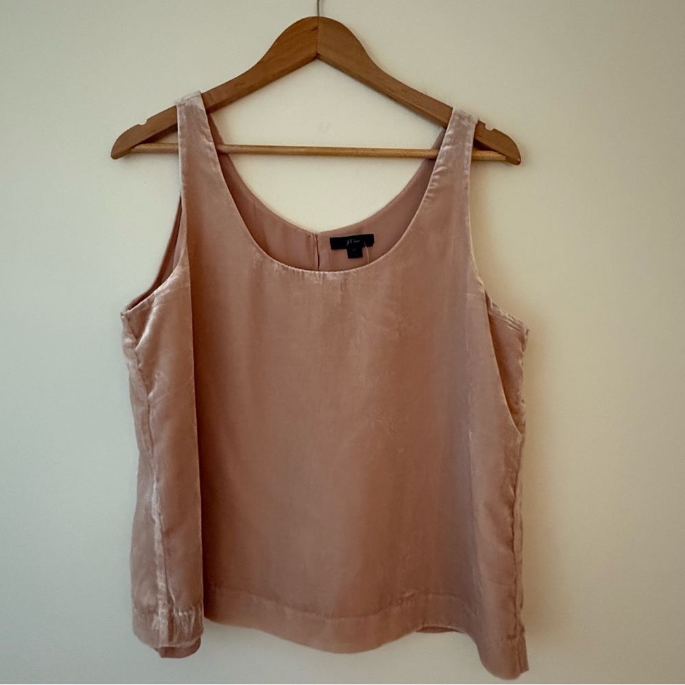 NWT J. Crew Velvet Tank Top Pink Blush Size 12